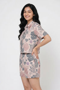 Zivame Woven Loungewear Short Set - Vanilla Ice — thumbnail 3